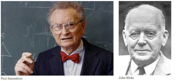 Paul Samuelson et John Hicks, deux des principaux représentants de la Synthèse néoclassique